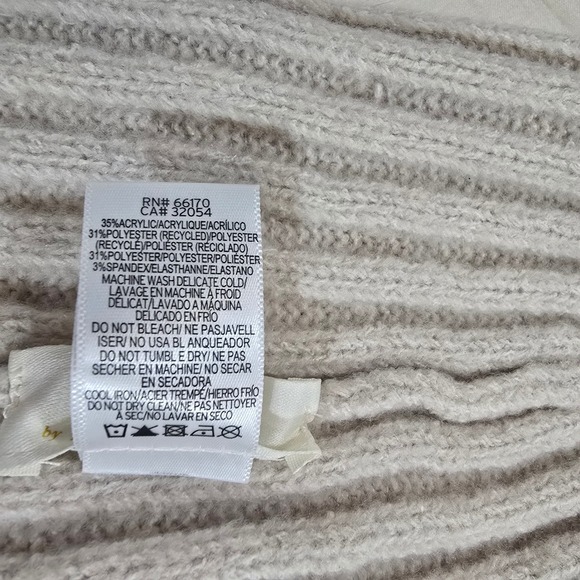 Maeve by Anthropologie Ribbed Knit Beanie Hat Light Beige - Picture 4 of 6